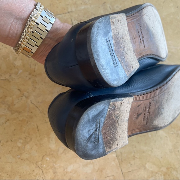 Vintage Salvatore Ferragamo navy Leather Loafers - Picture 10 of 14